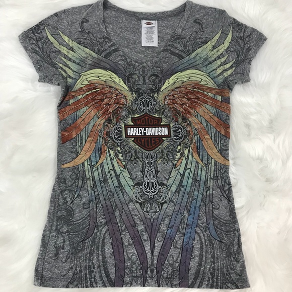 Harley-Davidson Tops - Harley-Davidson Honolulu Angel Wings Shirt Small